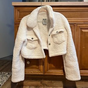 Cropped Faux Shearling Jacket